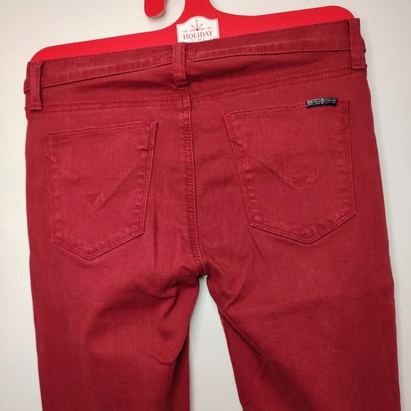 Hudson women's Krista ankle skinny jeans, ripped, distressed red,stretch, sz 27. - Picture 15 of 16